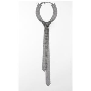 Nwt- Zara RHINESTONE NECKTIE NECKLACE